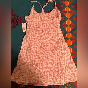 Outdoor Voices Wavy Checker Exercise Dress Small pink yellow